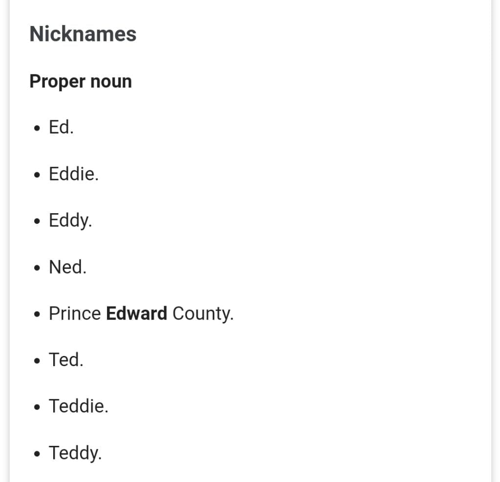 Best nickname for edward