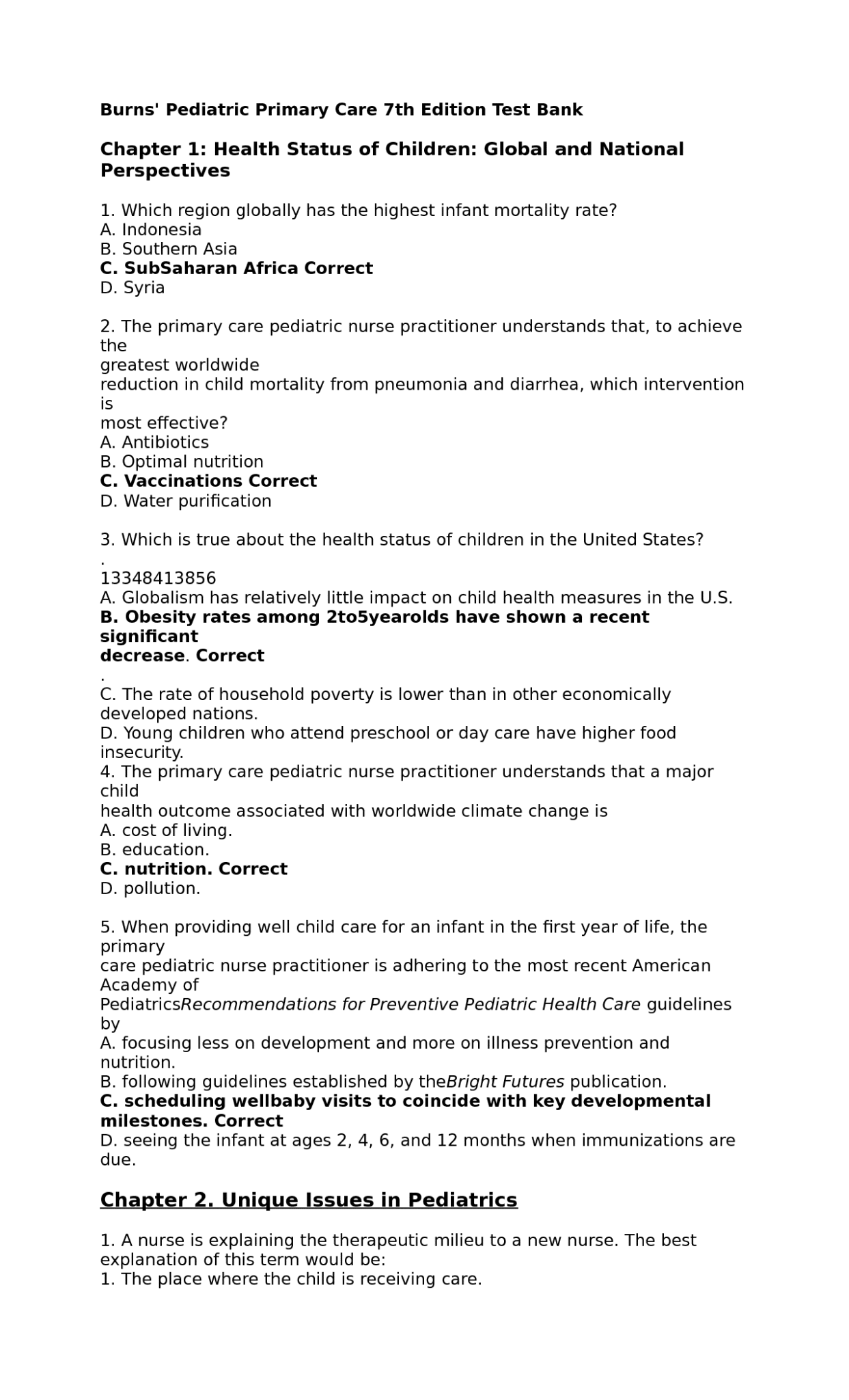 Best burns pediatric primary care practice questions