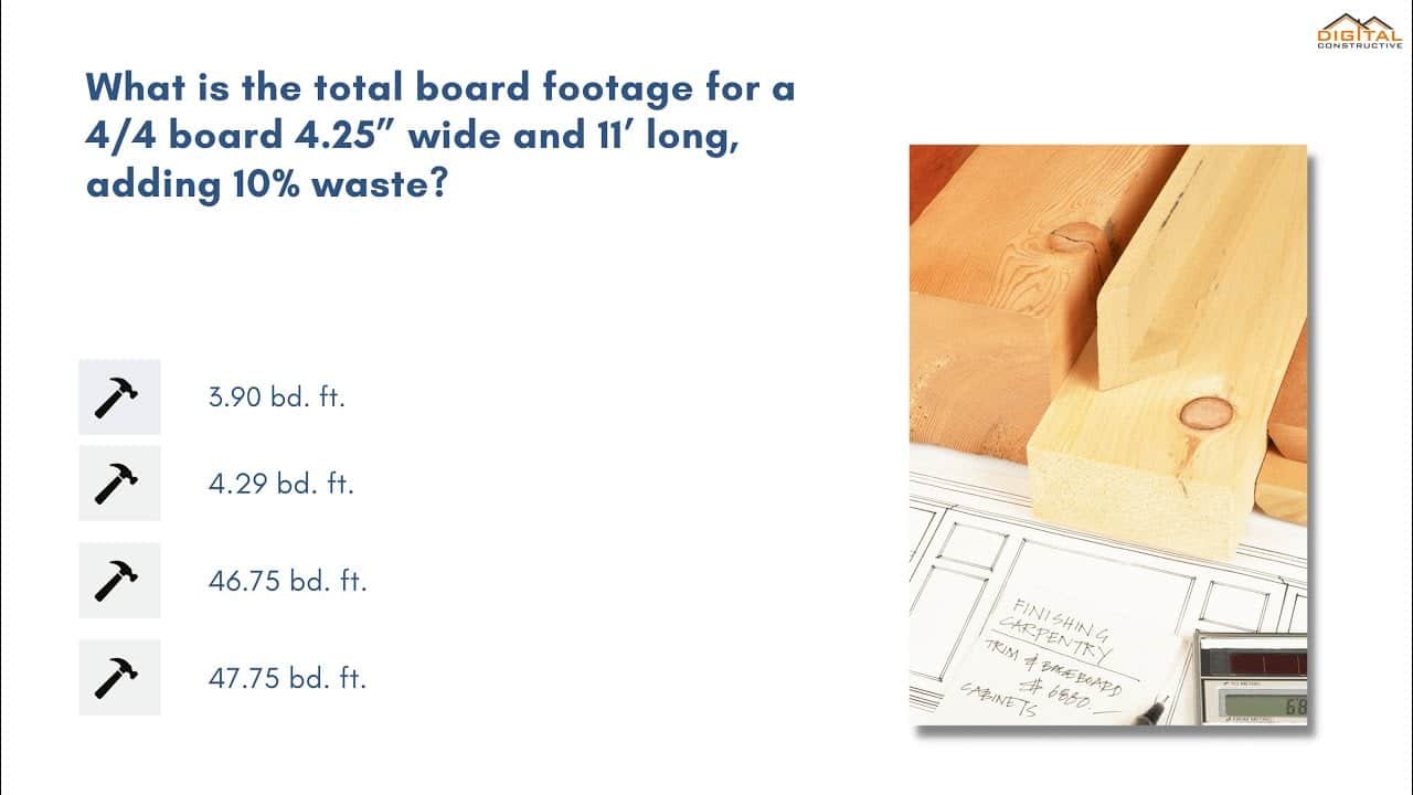 Best carpentry test questions and answers