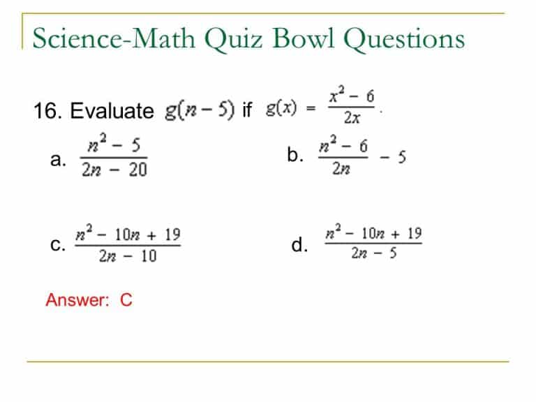 Best quiz bowl math questions